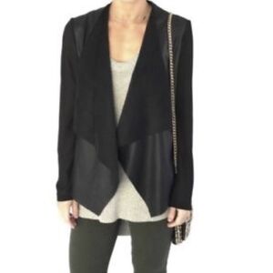 Zara knit faux leather cardigan